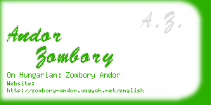 andor zombory business card